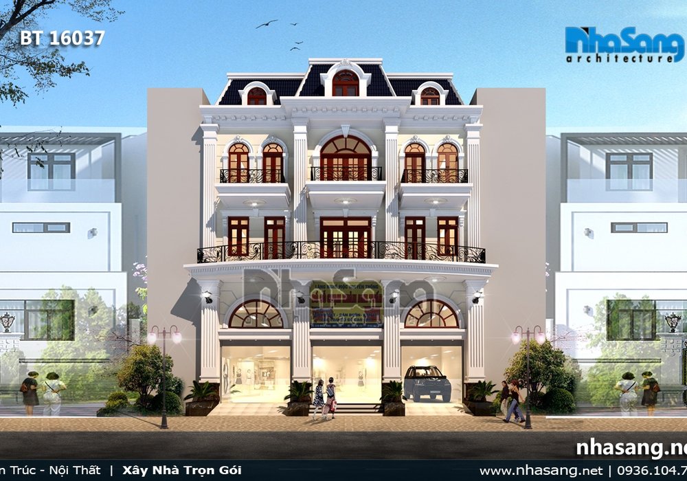 Biệt thự kiểu Pháp đẹp 3 tầng mặt tiền 13m BT15037