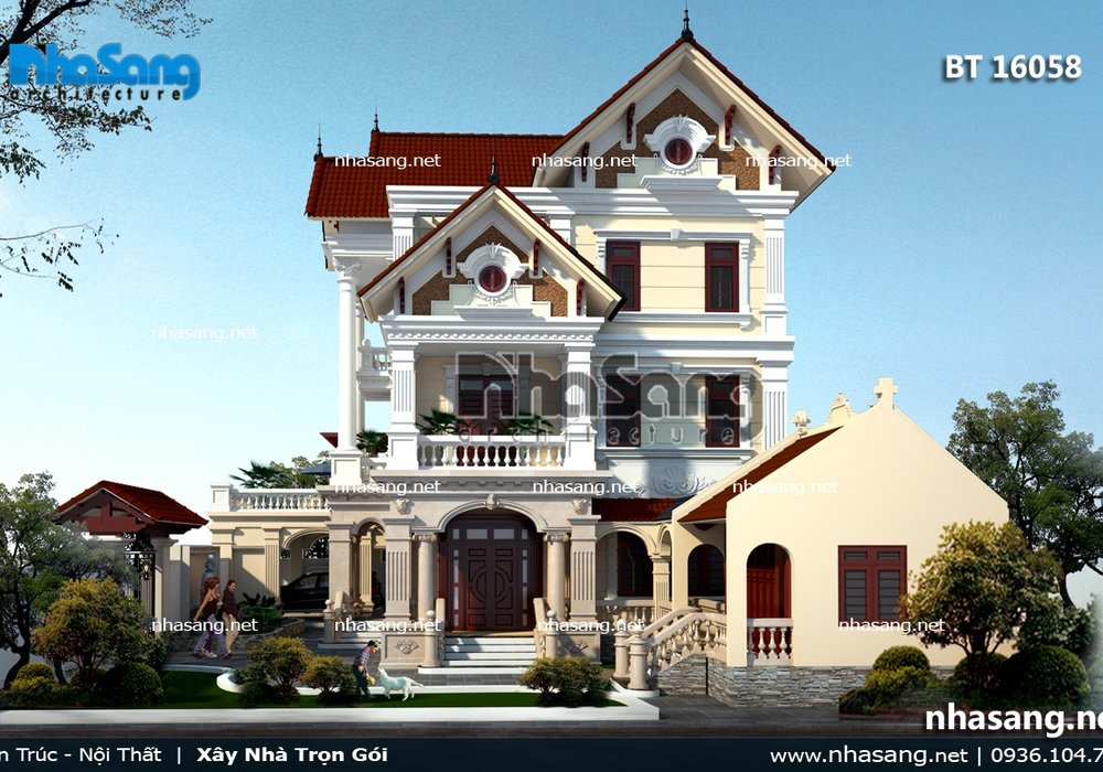 Biệt thự kiểu Pháp 2 mặt tiền đẹp BT16058