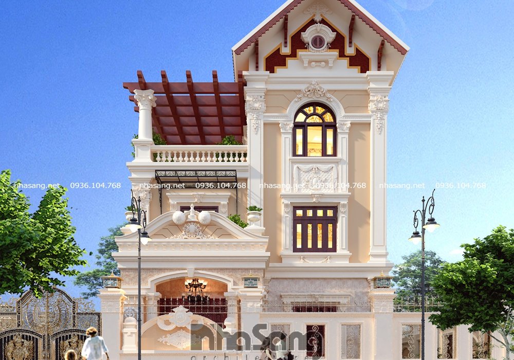 Biệt thự tân cổ điển 3 tầng mặt tiền 9m BT17041