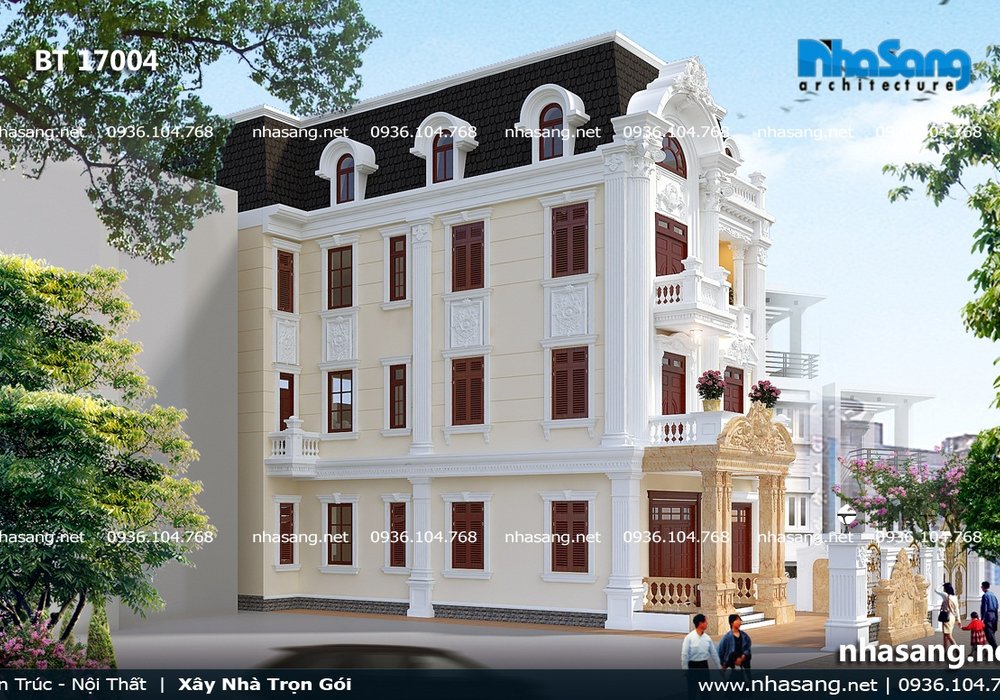 Biệt thự 4 tầng tân cổ điển Pháp quý phái BT17004