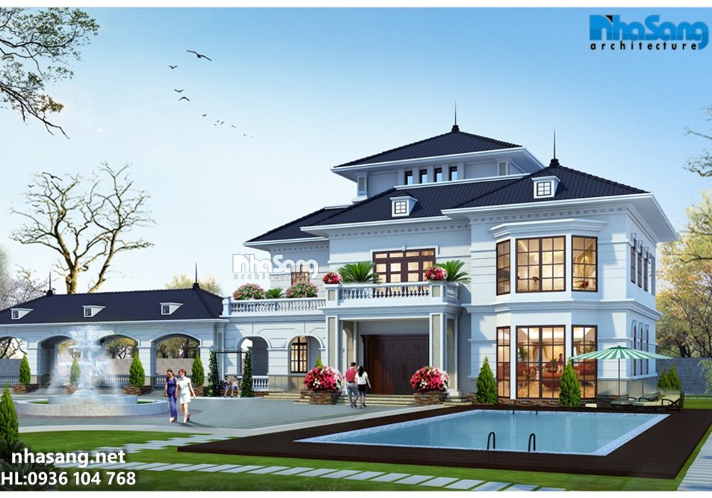 biệt thự đẹp, nhà vườn đẹp, thiết kế dinh thự bt14165