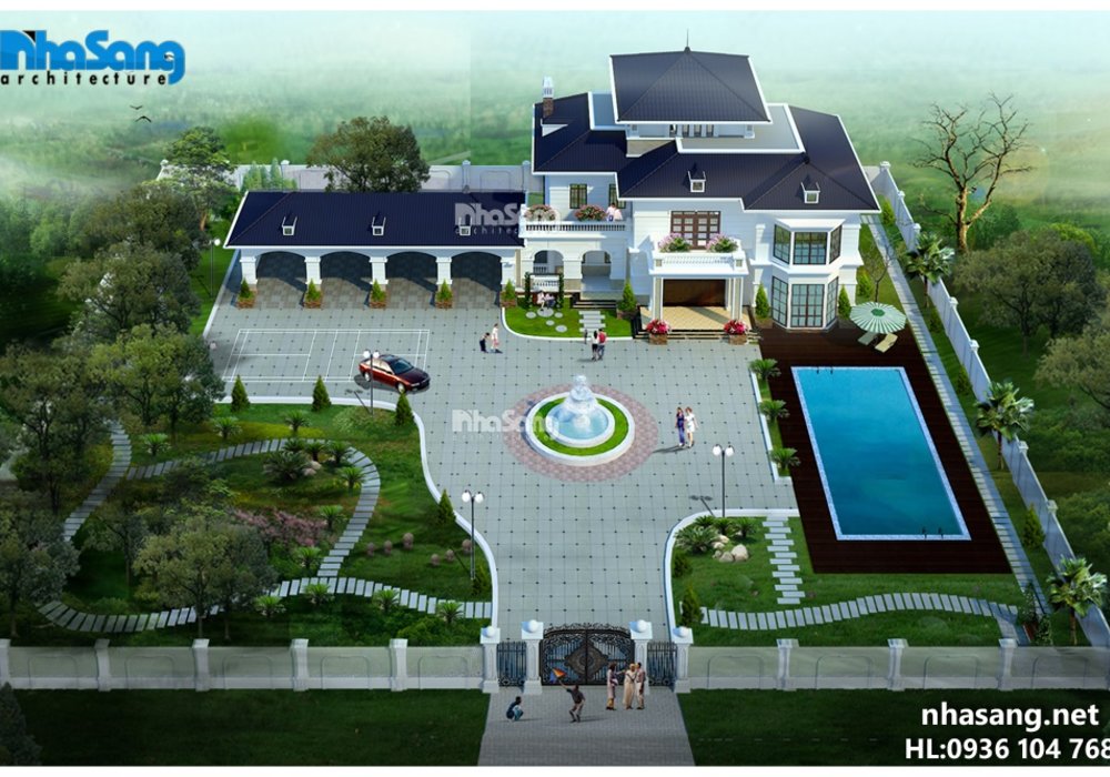 biệt thự đẹp, nhà vườn đẹp, thiết kế dinh thự bt14165