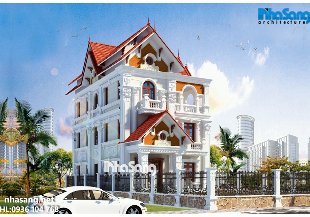 Biệt thự đẹp 3 tầng phong cách Pháp BT14190