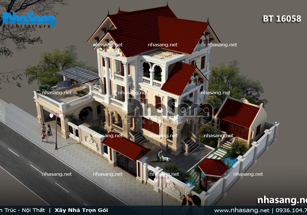 Biệt thự kiểu Pháp 2 mặt tiền đẹp BT16058