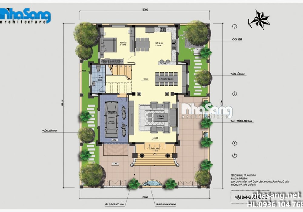 Biệt thự đẹp BT16001 - điểm nhấn kiến trúc tân cổ điển Pháp