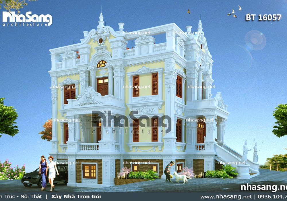 Biệt thự kiểu Pháp cổ điển 2 tầng BT16057