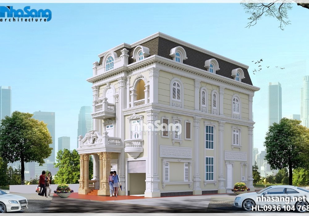 Biệt thự Pháp 3 tầng mặt tiền 9m kiên cố BT16023