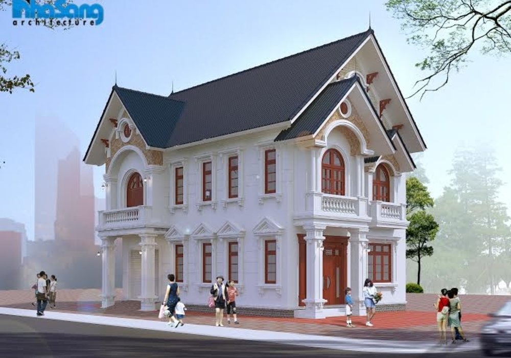 Biệt thự kiểu Pháp 2 tầng mái thái BT16025