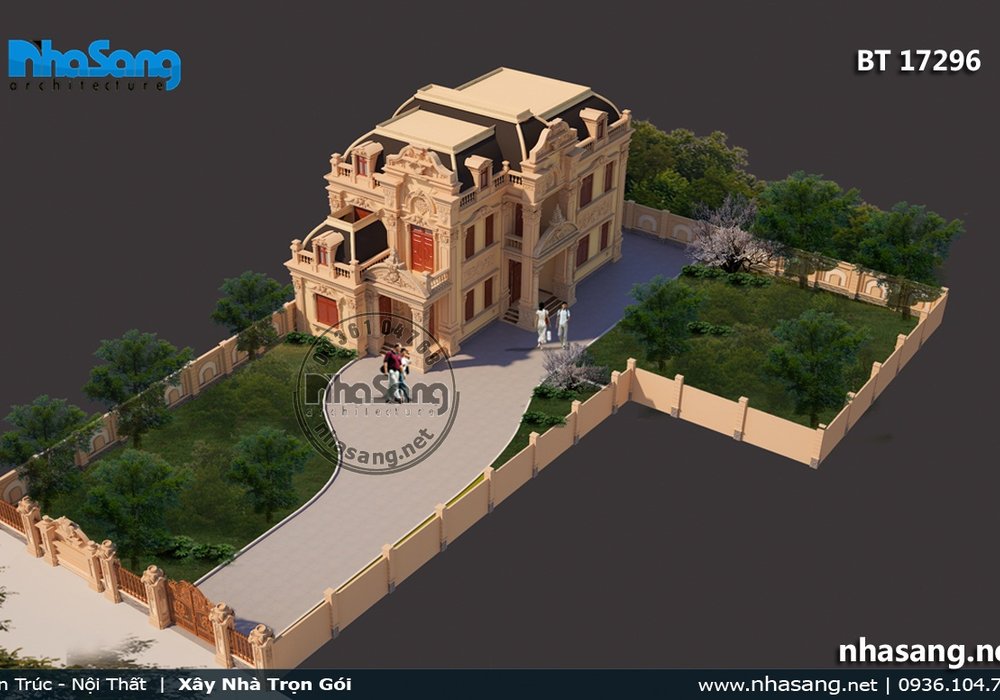 Biệt thự cổ điển kiểu Pháp trên đất 870m2 BT17296