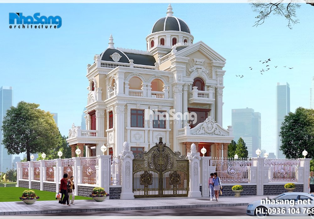 Biệt thự lâu đài 4 tầng mặt tiền 12m BT16033