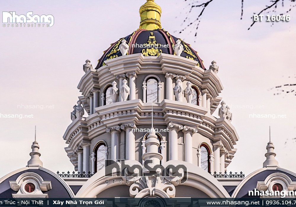 Thiết kế biệt thự siêu lâu đài BT16046 | Top 100 Lâu đài -Dinh thự đẹp nhất