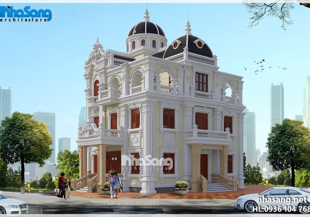 Biệt thự Pháp - Thiết kế biệt thự lâu đài 3 tầng BT15024