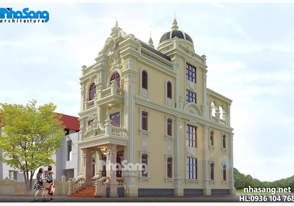 Biệt thự lâu đài đẹp mặt tiền 7.6m 3 tầng BT16008