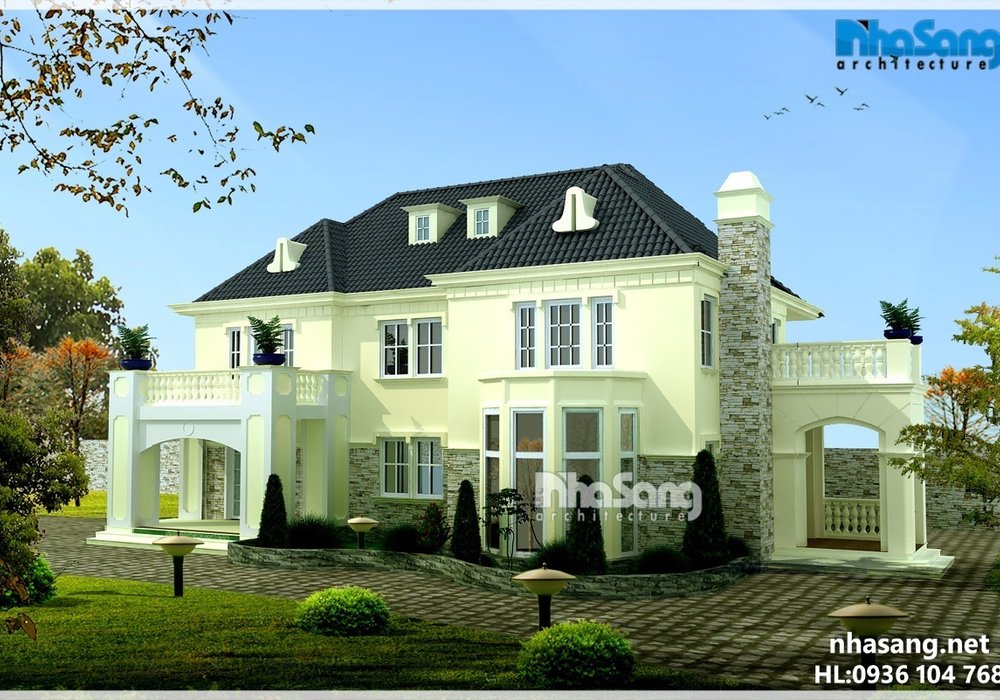 Biệt thự nhà vườn 2 tầng mặt tiền 12m BT15132