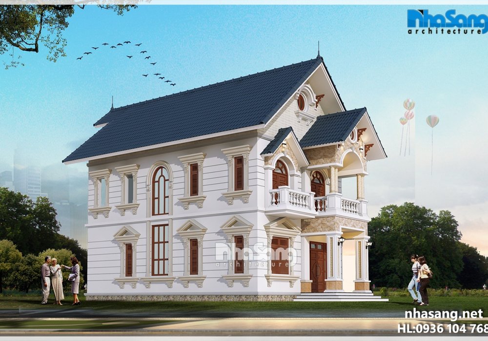 Biệt thự nhà vườn mặt tiền 9m 2 tầng mái thái BT15176