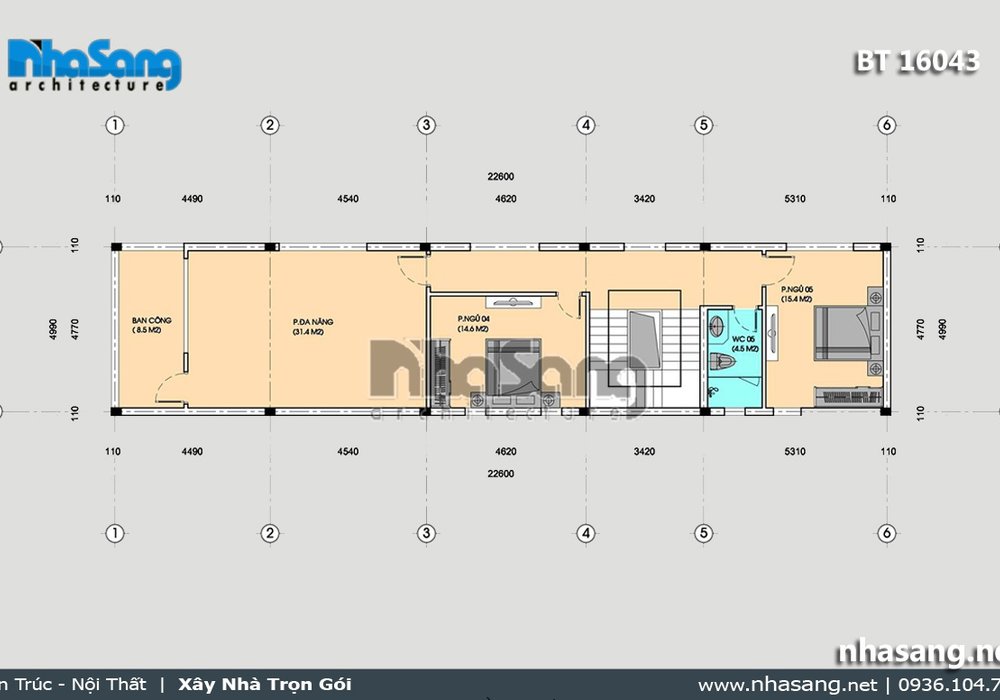 Nhà phố đẹp độc đáo 5 tầng 2 mặt tiền BT16043