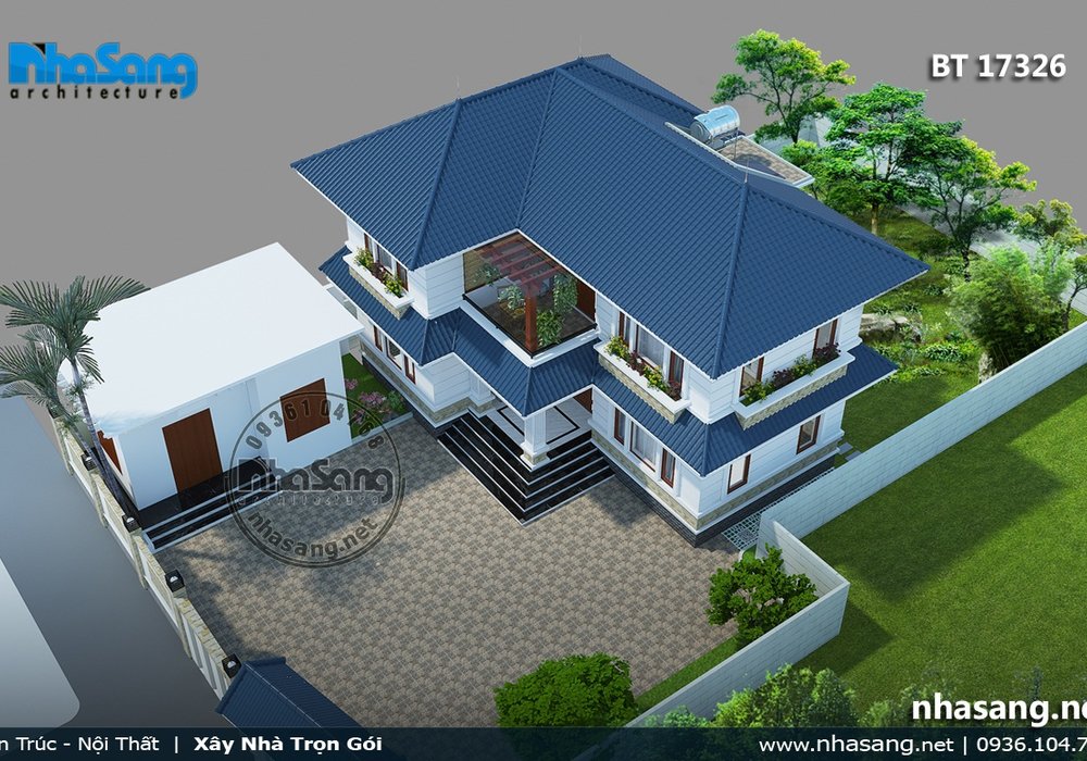 Biệt thự vườn mái thái Châu Âu sang trọng BT17326