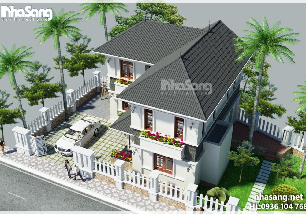 Biệt thự nhà vườn kiểu Pháp đẹp BT16003