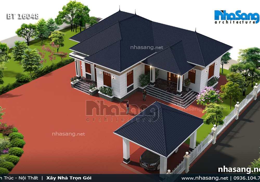 Biệt thự nhà vườn 1 tầng 3 phòng ngủ BT16048