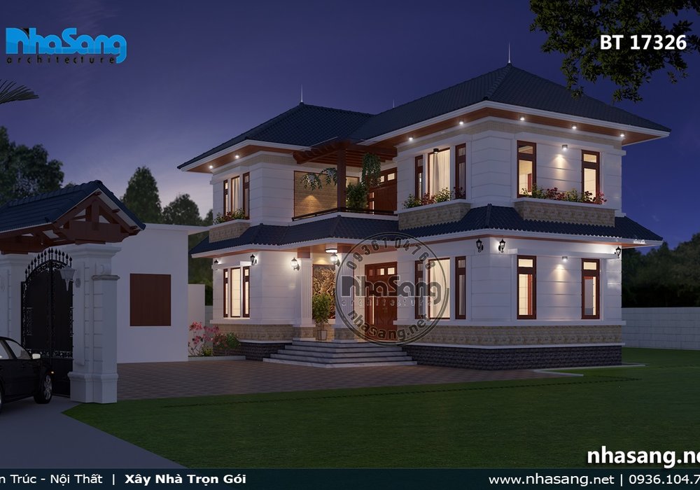 Biệt thự vườn mái thái Châu Âu sang trọng BT17326