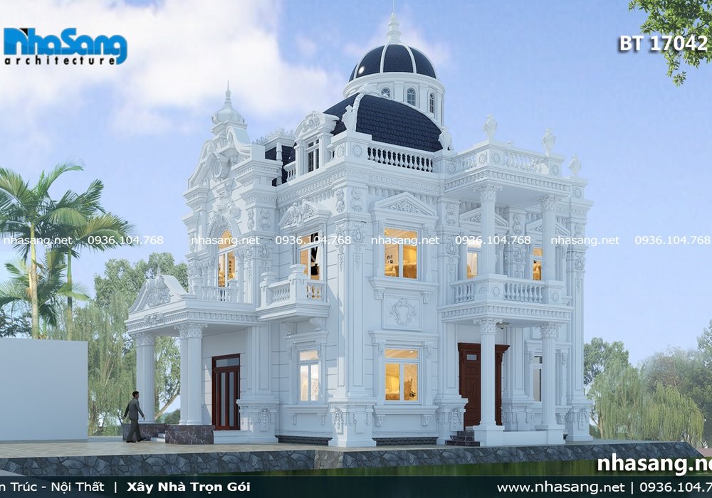 Biệt thự cổ điển 2 tầng 2 mặt tiền BT17042