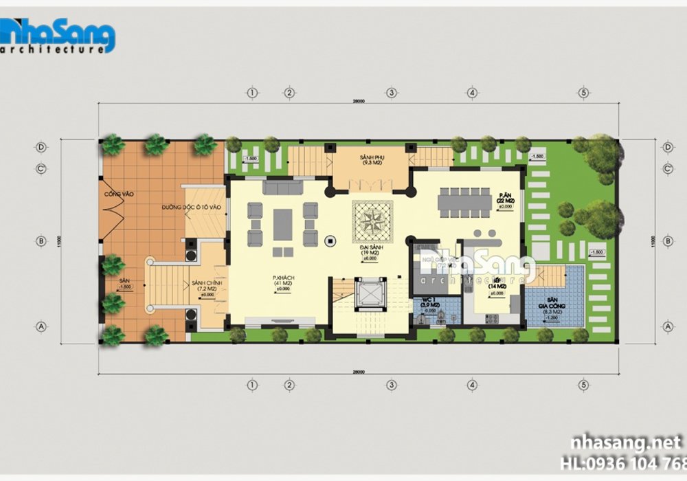 Biệt thự cao cấp: Hải Phòng BT14180 kiến trúc Pháp