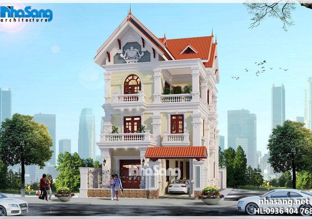 Biệt thự Pháp tân cổ điển 3 tầng mặt tiền 8.5m mãn nhãn BT16016
