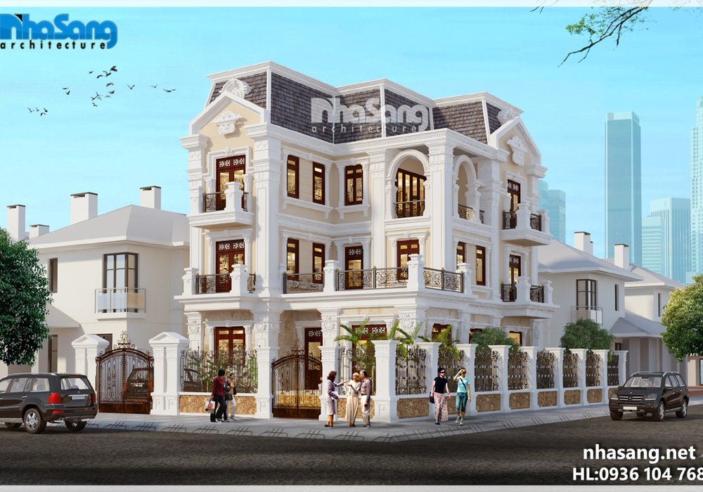 Biệt thự Pháp 3 tầng view tối đa ra 2 mặt đường tiếp xúc BT16027