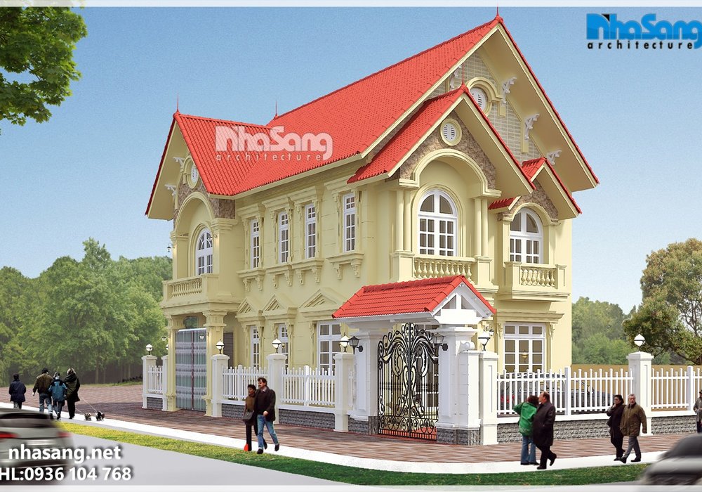 Biệt thự kiểu Pháp 2 tầng mái thái BT16025