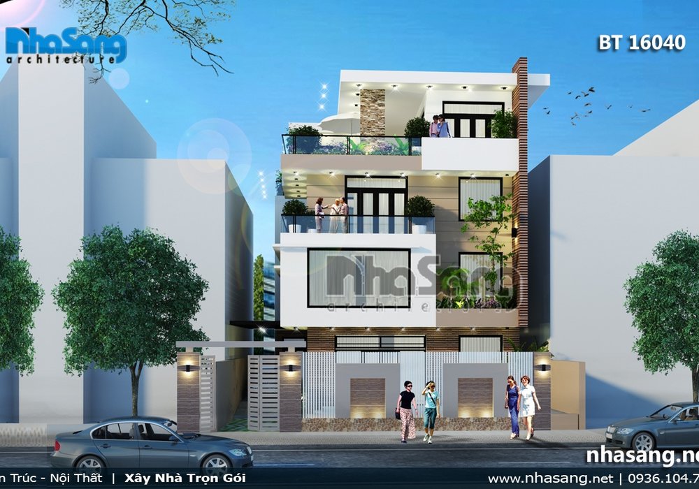 Thiết kế văn phòng kết hợp nhà ở BT16040