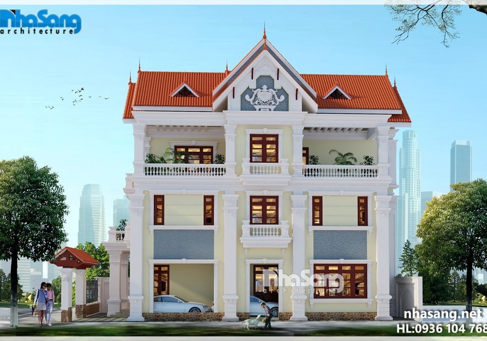 Biệt thự Pháp tân cổ điển 3 tầng mặt tiền 8.5m mãn nhãn BT16016