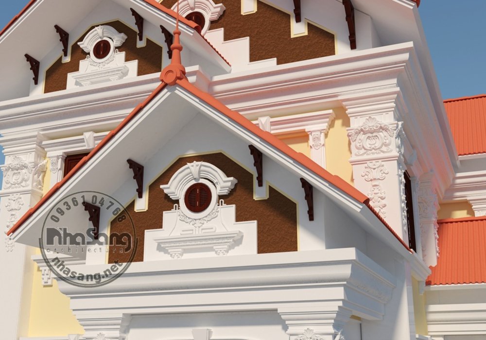 Biệt thự 3 tầng mặt tiền 9m tân cổ điển Pháp BT17337