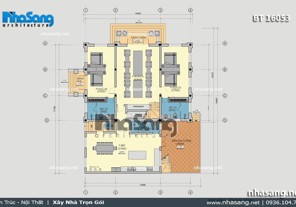 Biệt thự lâu đài kiên cố 2 tầng BT16053