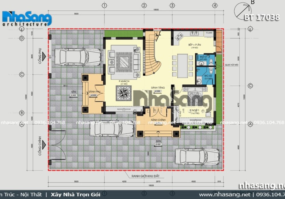 Thiết kế nhà 1.2 tỷ theo phong thủy đôi độc đáo BT17038