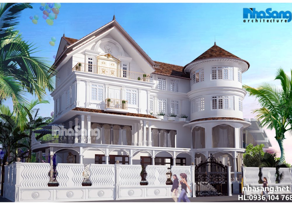 Thiết kế dinh thự Châu Âu hiện đại BT15162