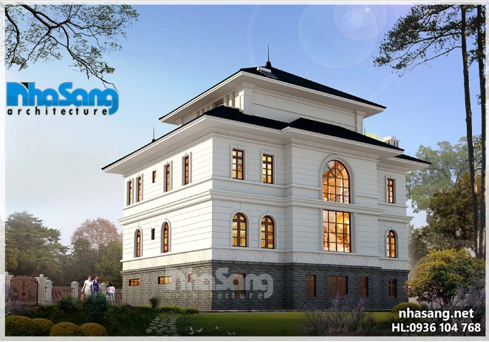 Thiết kế dinh thự Châu Âu trên mảnh đất 1300m2 BT16021