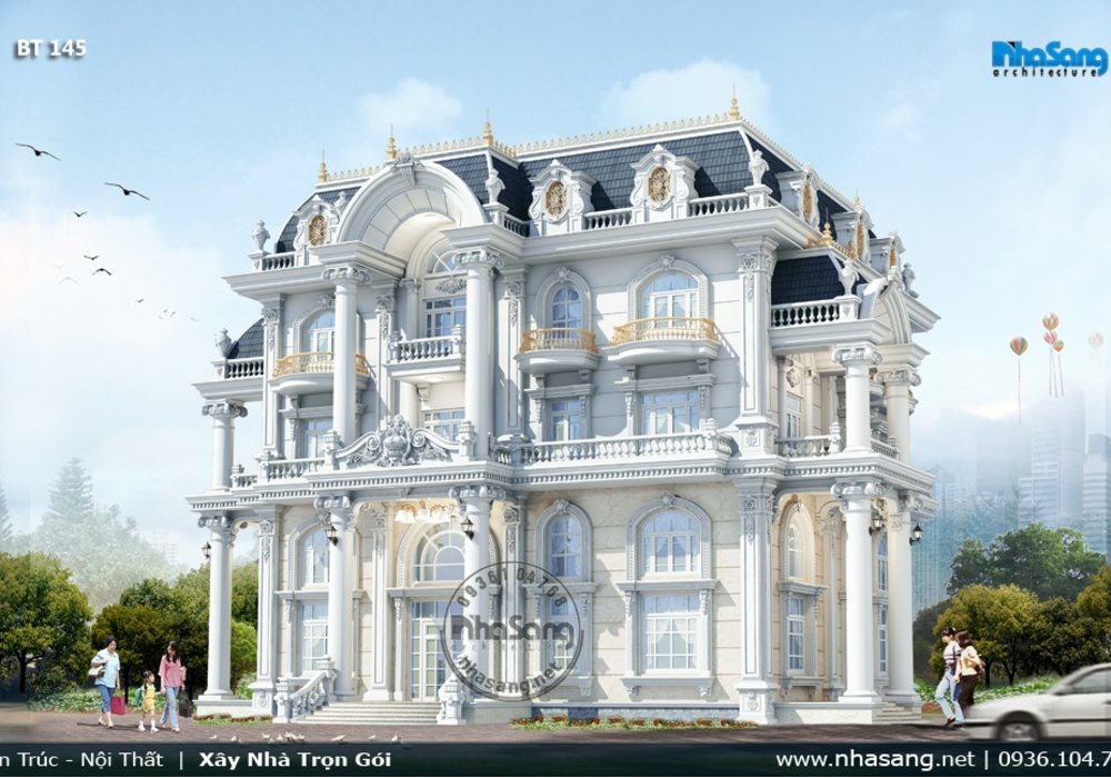 Siêu dinh thự kiểu Pháp thông tầng 500m2/sàn bậc nhất Quảng Ngãi BT145