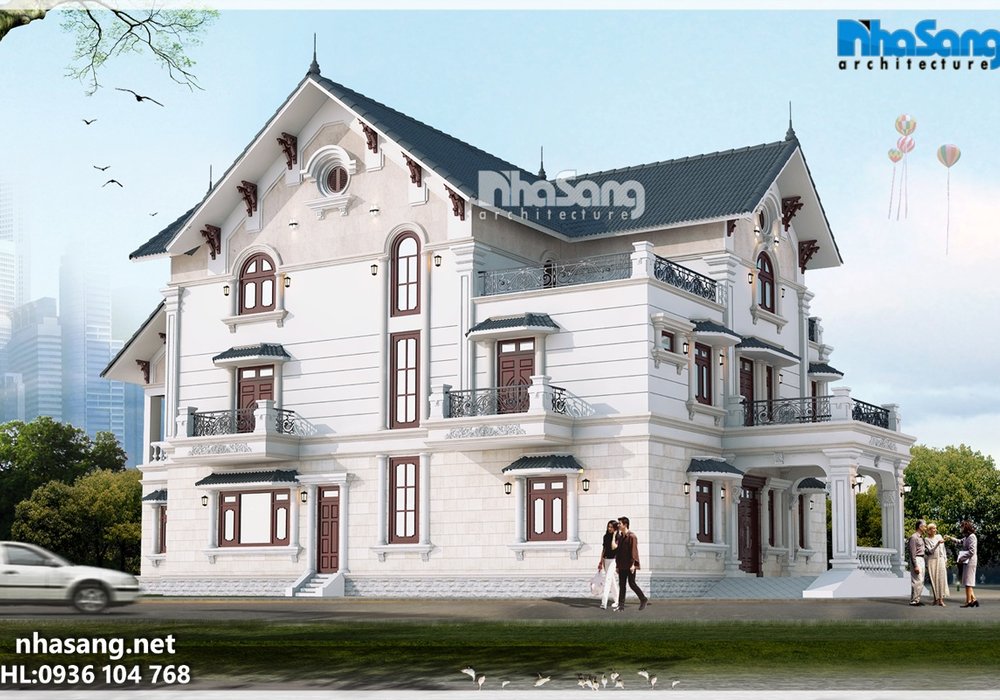 Thiết kế dinh thự - Biệt thự nhà Châu Âu BT15019