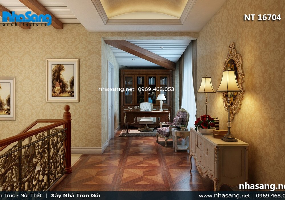Thiết kế nội thất tân cổ điển biệt thự Quảng Ninh NT16704