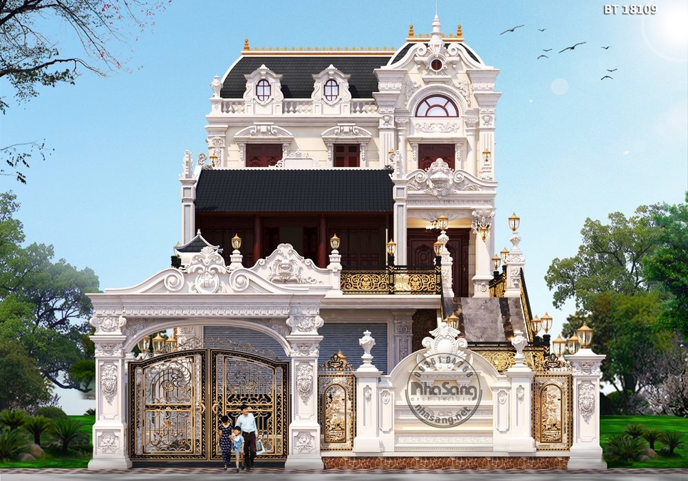 Thiết kế hài hòa biệt thự 2 tầng Nhà thờ và xưởng sản xuất BT18109