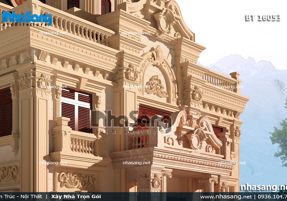 Biệt thự lâu đài kiên cố 2 tầng BT16053
