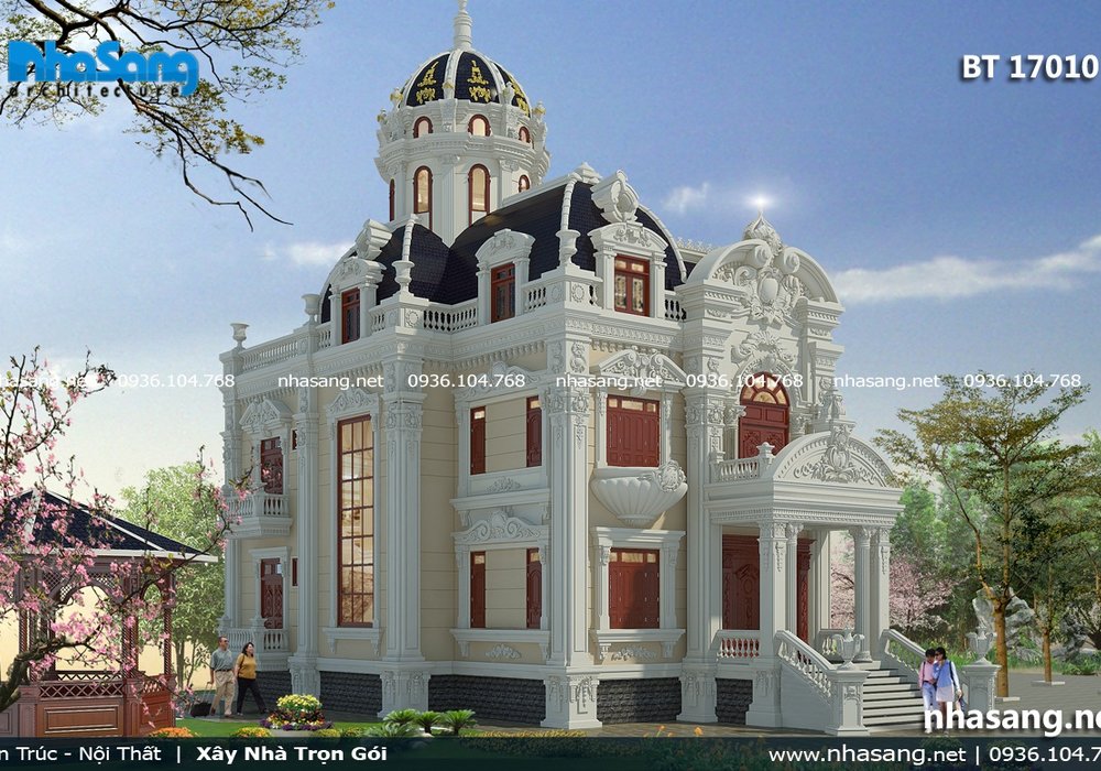 Mẫu lâu đài cổ điển trên đất 3000m2 BT17010