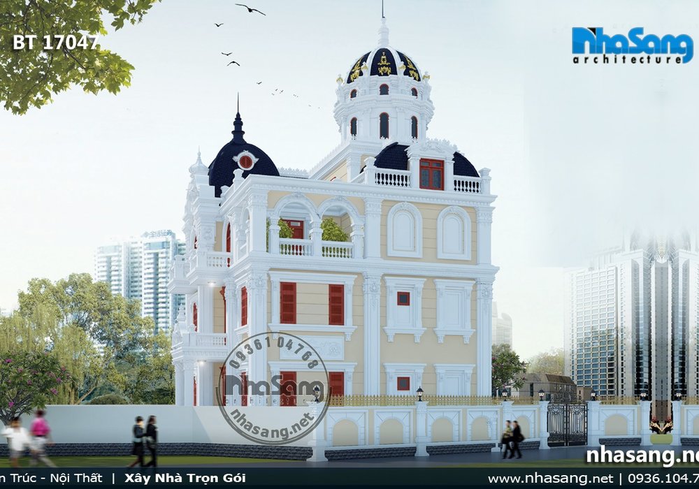 Mẫu biệt thự lâu đài 3 tầng ấn tượng tại Hải Dương BT17047