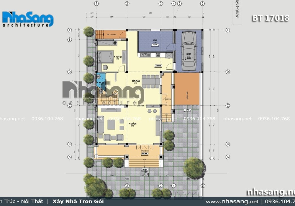 Mẫu biệt thự tân cổ điển đẹp 3 tầng BT17018