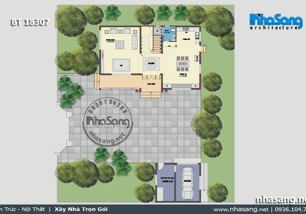 Mẫu biệt thự Châu Âu 2 tầng tinh tế tại Hòa Bình BT18307