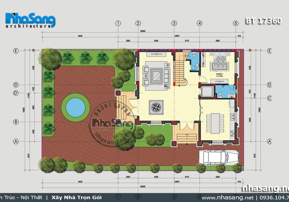 Biệt thự lâu đài Pháp 3 tầng tại Thạch Thất BT17360