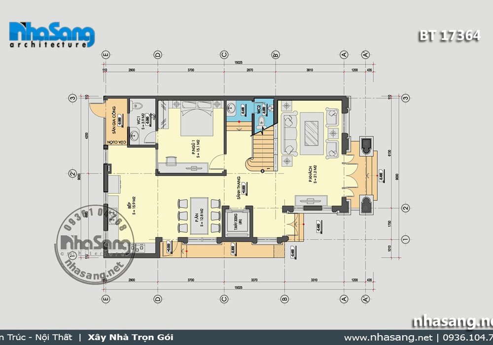 Mẫu biệt thự Pháp tân cổ điển 3 tầng độc đáo BT17364