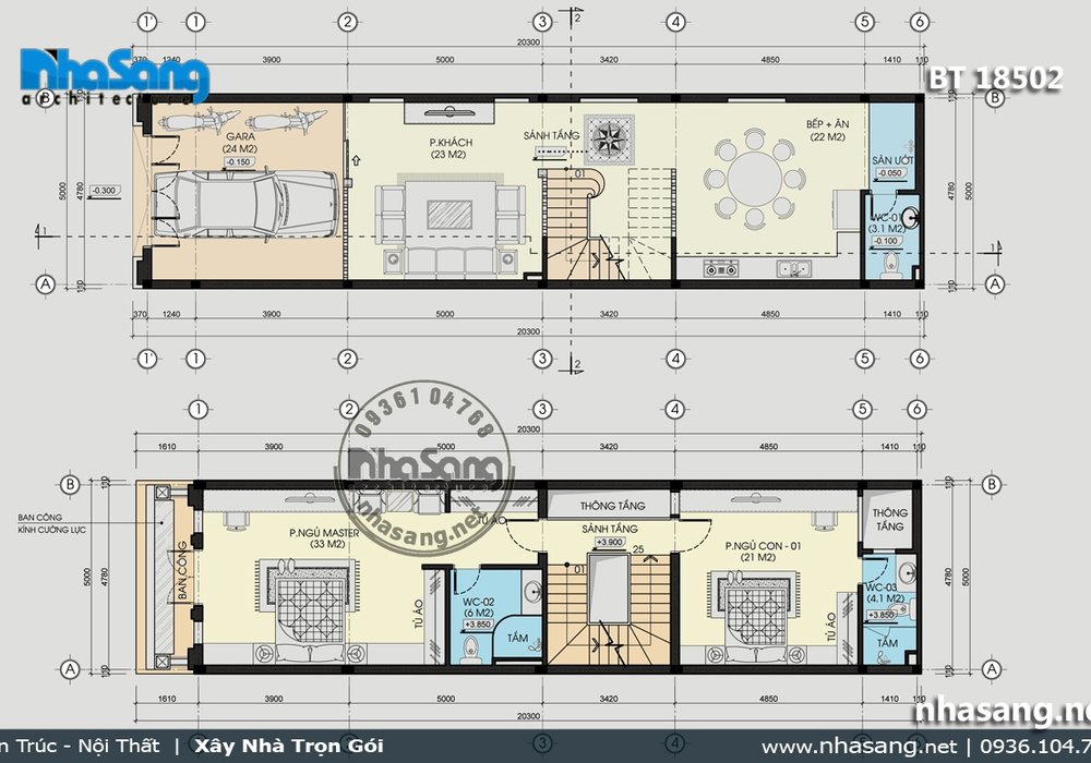 Nhà phố đẹp 3 tầng mặt tiền 5m sâu 20m BT18502