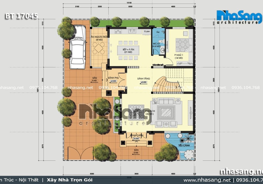 Mẫu lâu đài 3 tầng kiểu Pháp sang trọng tại Ninh Bình BT17045