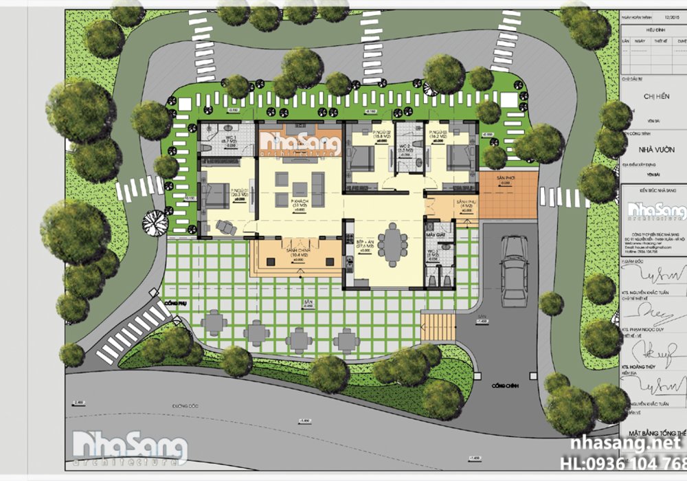 Nhà vườn đẹp chữ L phong cách Châu Âu 1 tầng BT16004